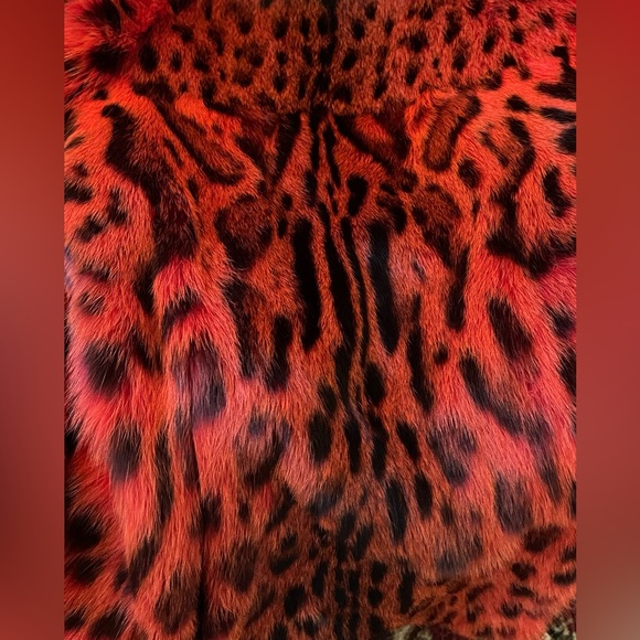 Beautiful Stylish Dyed Spotted Lippi Cat Fur Jacket - Picture 10 of 14